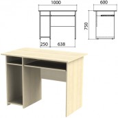 Стол компьютерный "Канц", 1000х600х750 мм, с тумбой, цвет дуб молочный (КОМПЛЕКТ)