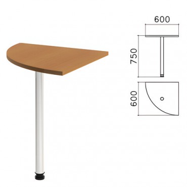 Стол приставной угловой "Монолит", 600х600х750 мм, цвет орех гварнери (КОМПЛЕКТ)