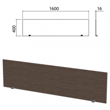 Экран-перегородка "Канц" 1600х16х400 мм, цвет венге (КОМПЛЕКТ С ФУРНИТУРОЙ)