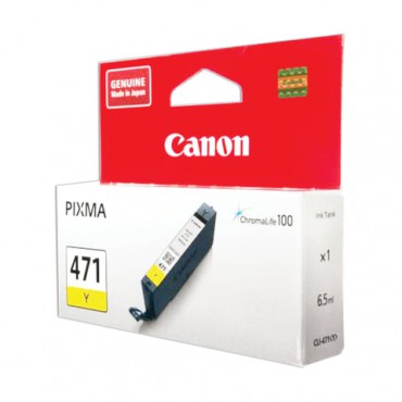 Картридж струйный CANON (CLI-471Y) PIXMA MG5740/MG6840/MG7740, желтый, оригинальный, ресурс, 323 стр., 0403C001