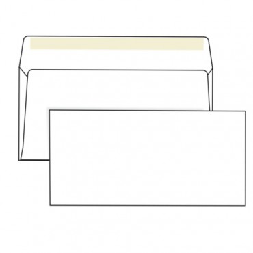 Конверты Е65 (110х220 мм), клей, 80 г/м2, КОМПЛЕКТ 1000 шт.